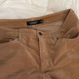Womens Tan Ralph Lauren Corduroy Pants